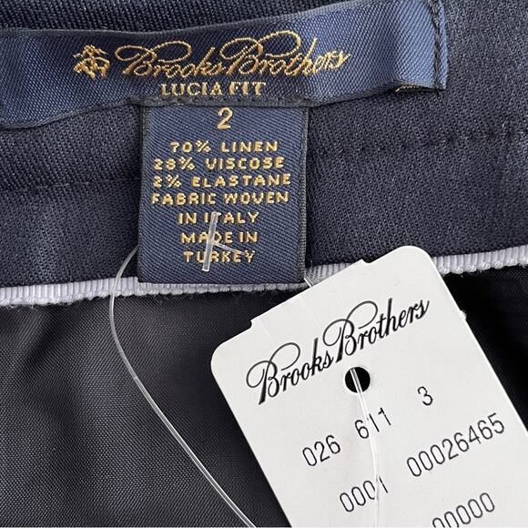 Brooks Brothers Navy Blue Lucia fit linen blend pants size 2 - Picture 10 of 12
